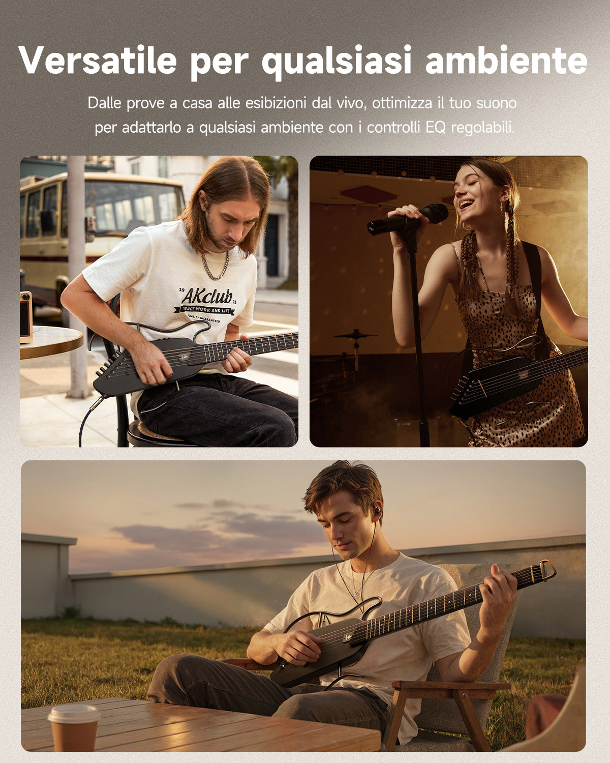 Donner HUSH™ I Chitarra da viaggio ultraleggera e portatile-Nero##