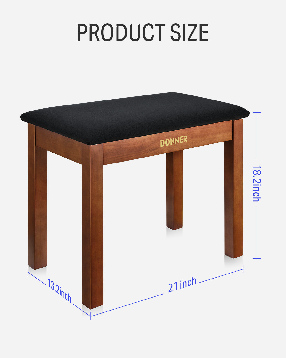 Donner DKB-10 Panca per pianoforte spaziosa-Marrone##
