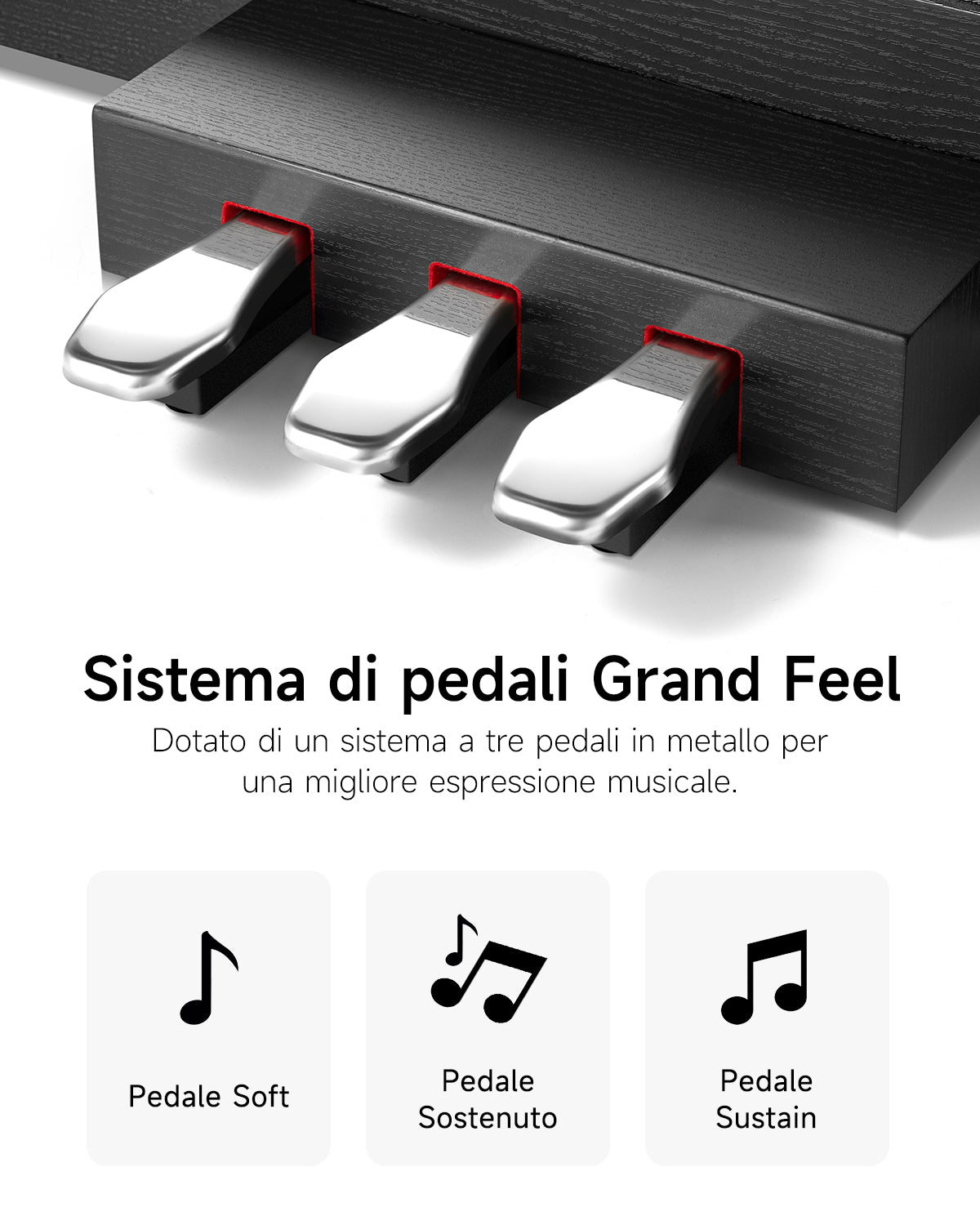 Donner DDP-200 PRO Pianoforte digitale verticale progressivo a 88 tasti con pesatura a martello-Nero##