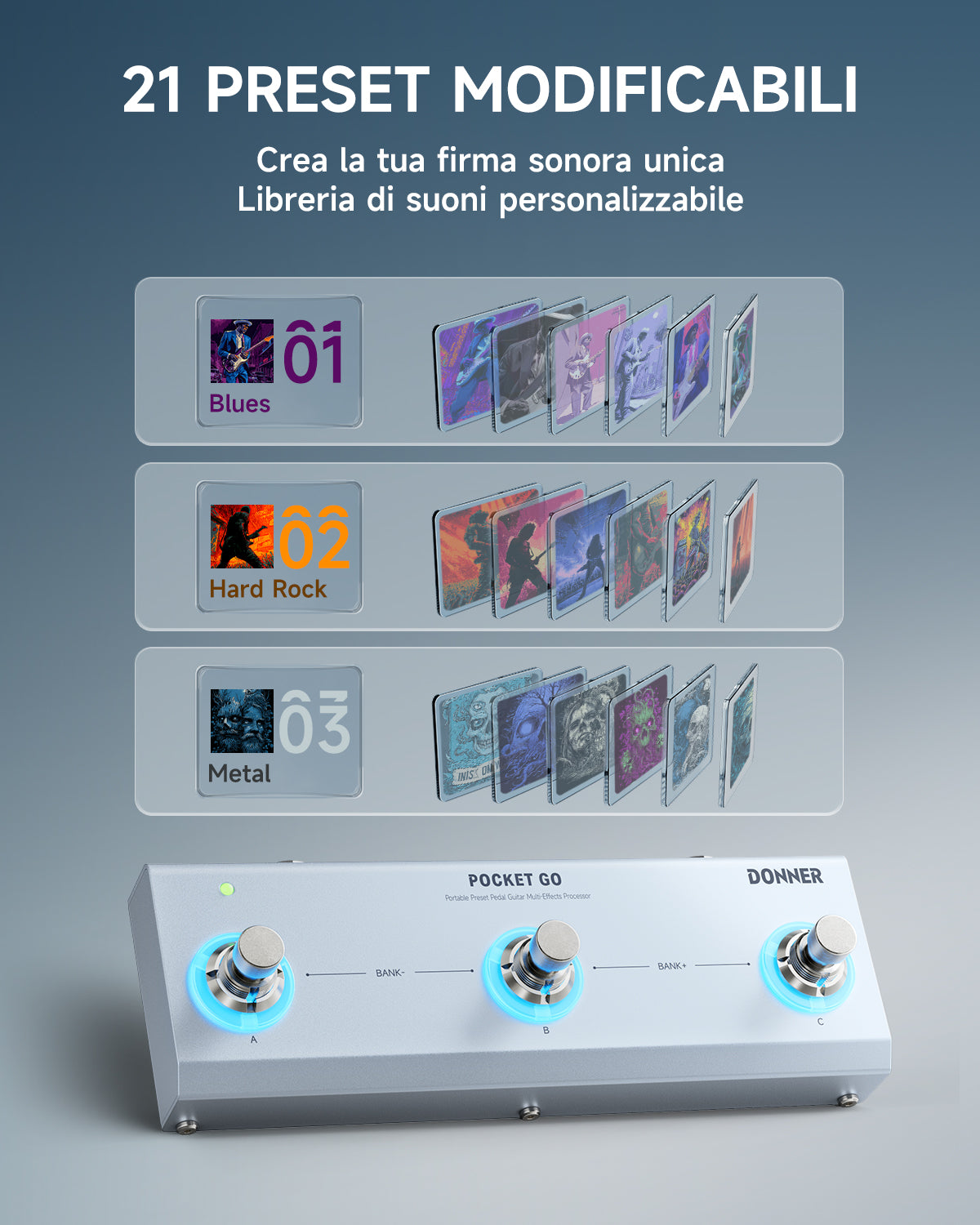 【Pre-vendita】Donner Pocket Go Processore di effetti multipli a pedale-【Consegna stimata per il 31 agosto】