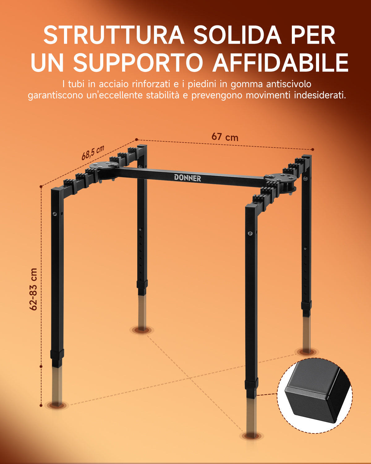 Donner DKS-200 Robusto supporto per tastiera, nero