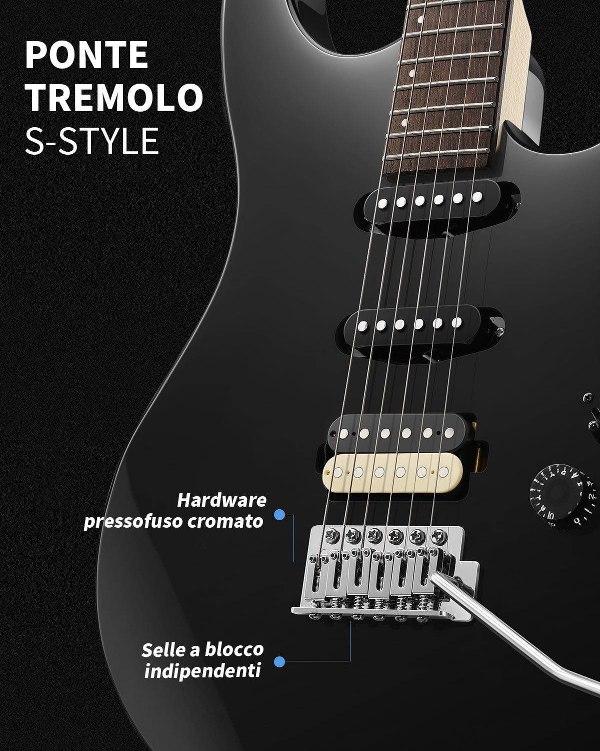  Donner DMT‑66 Chitarra elettrica-Nero##