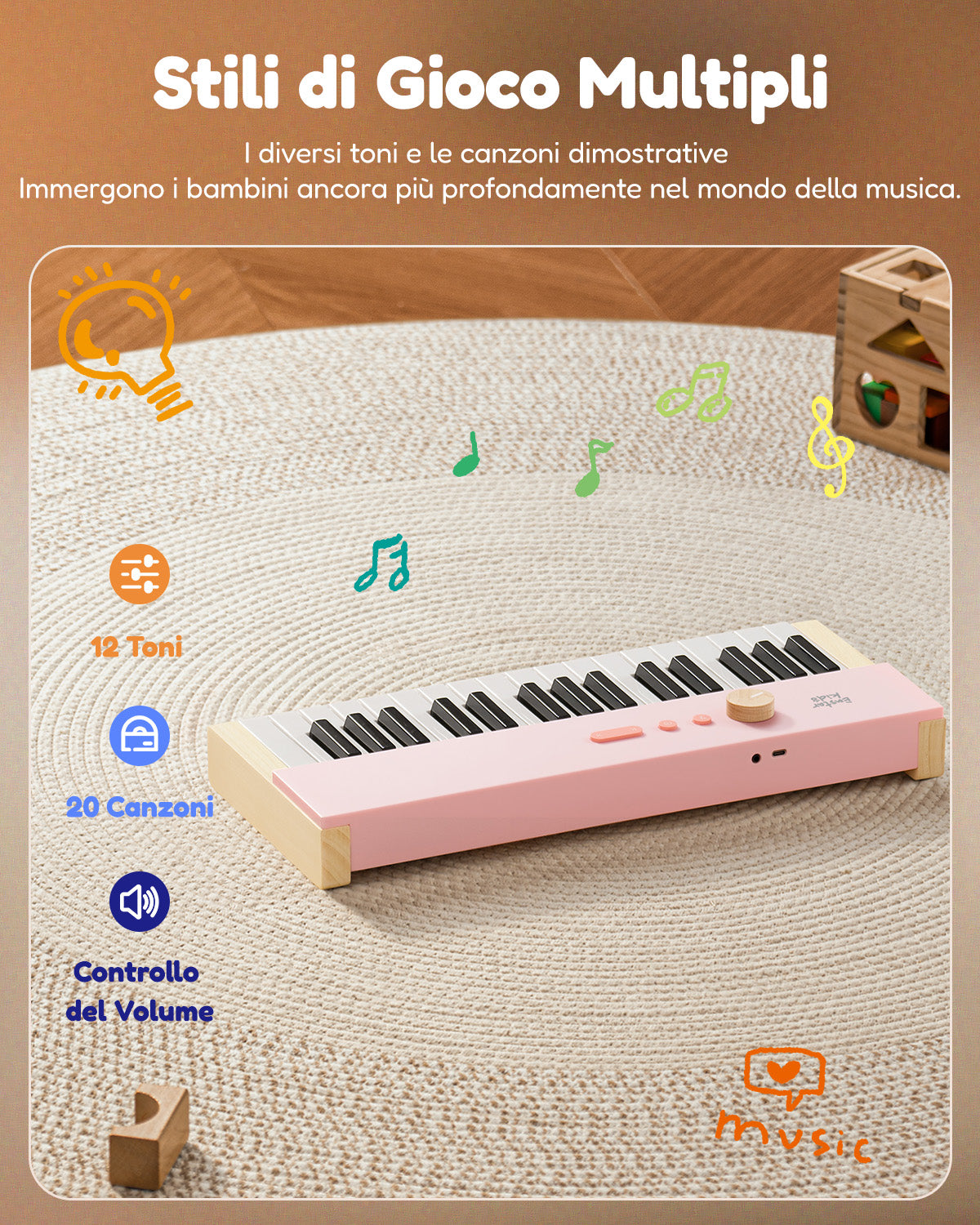 Eastar KIDO V-10 Mini tastiera digitale con 32 tasti-Rosa##