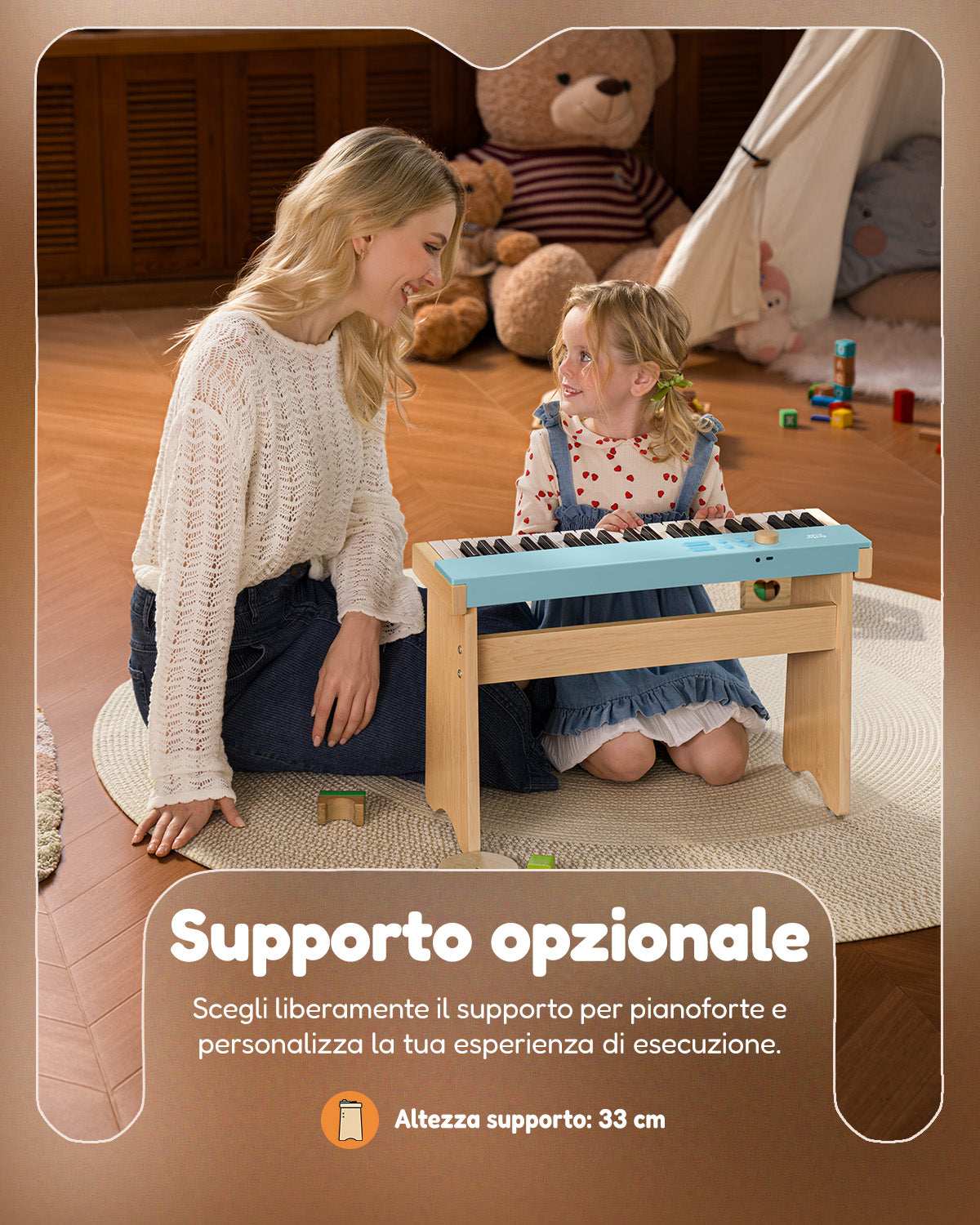 Eastar KIDO V20  Mini tastiera digitale con 44 tasti e supporto-Blu##