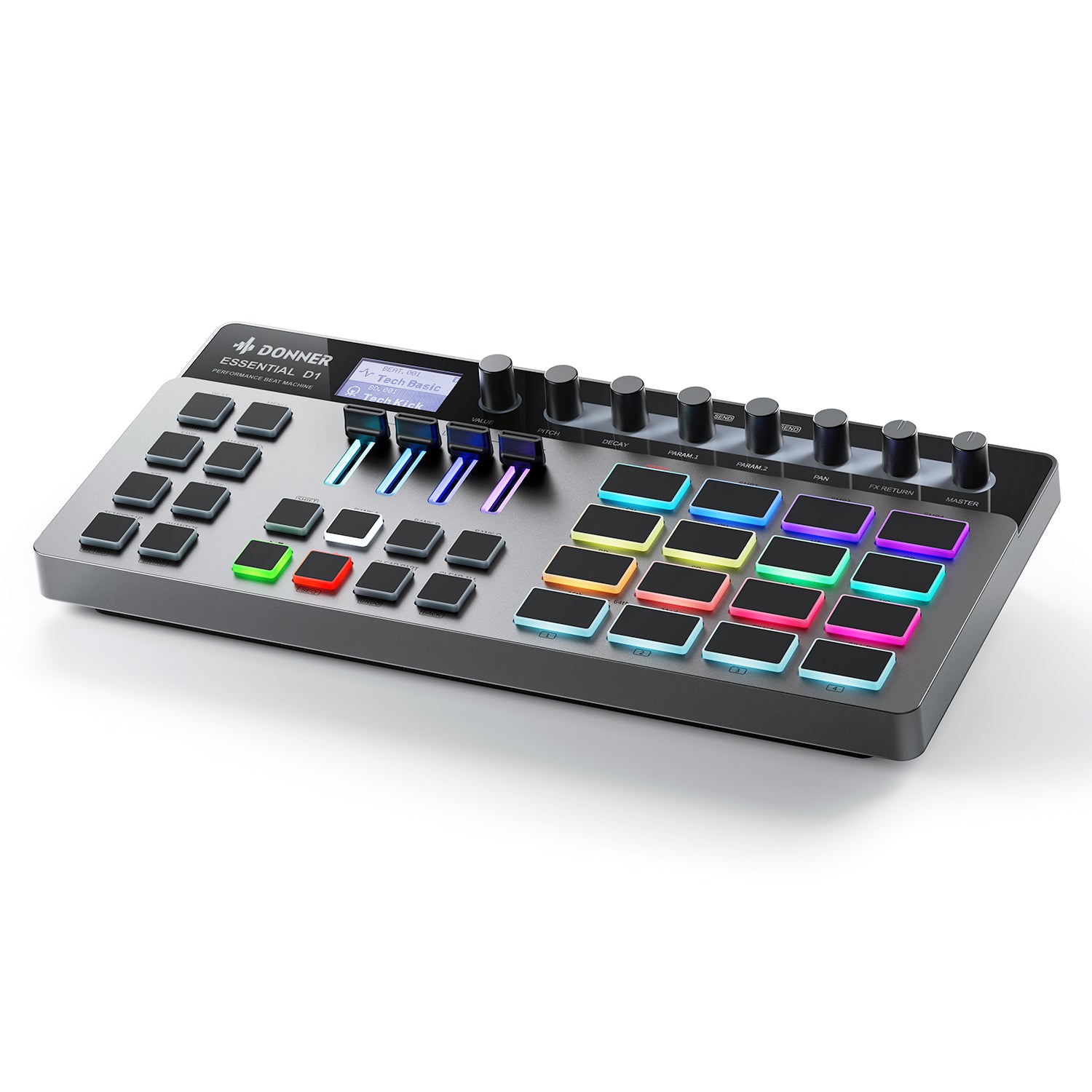 Donner Essential D1 Beat Machine Drum Machine portatile con effetti