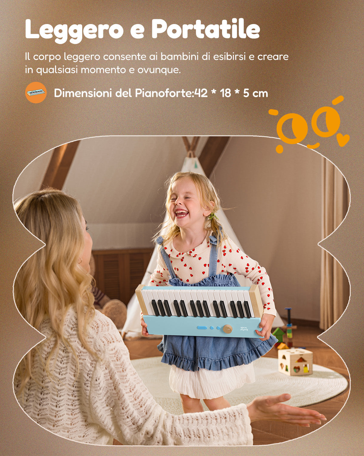 Eastar KIDO V-10 Mini tastiera digitale con 32 tasti-Blu##