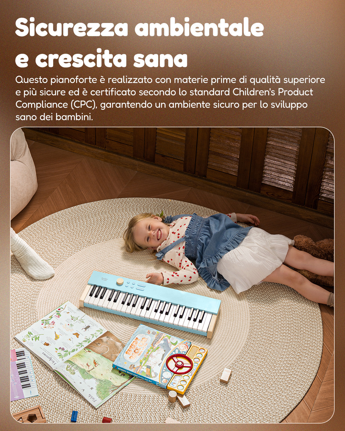 Eastar KIDO V20  Mini tastiera digitale con 44 tasti e supporto-Blu##