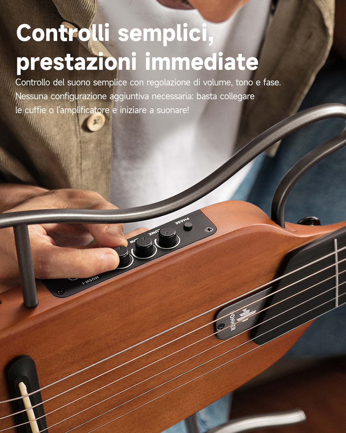 Donner HUSH™ I Chitarra da viaggio ultraleggera e portatile-Mogano##