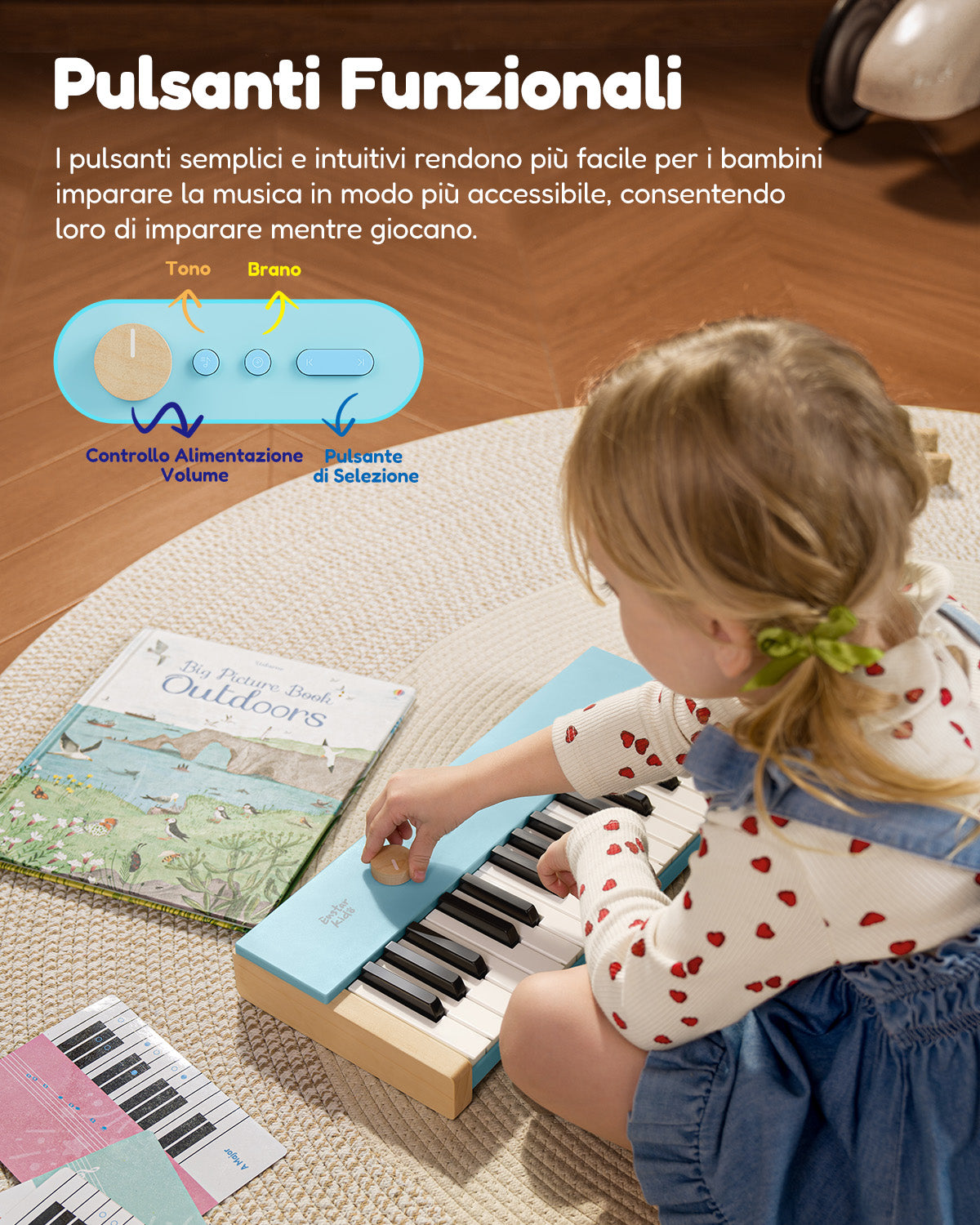 Eastar KIDO V-10 Mini tastiera digitale con 32 tasti-Blu##