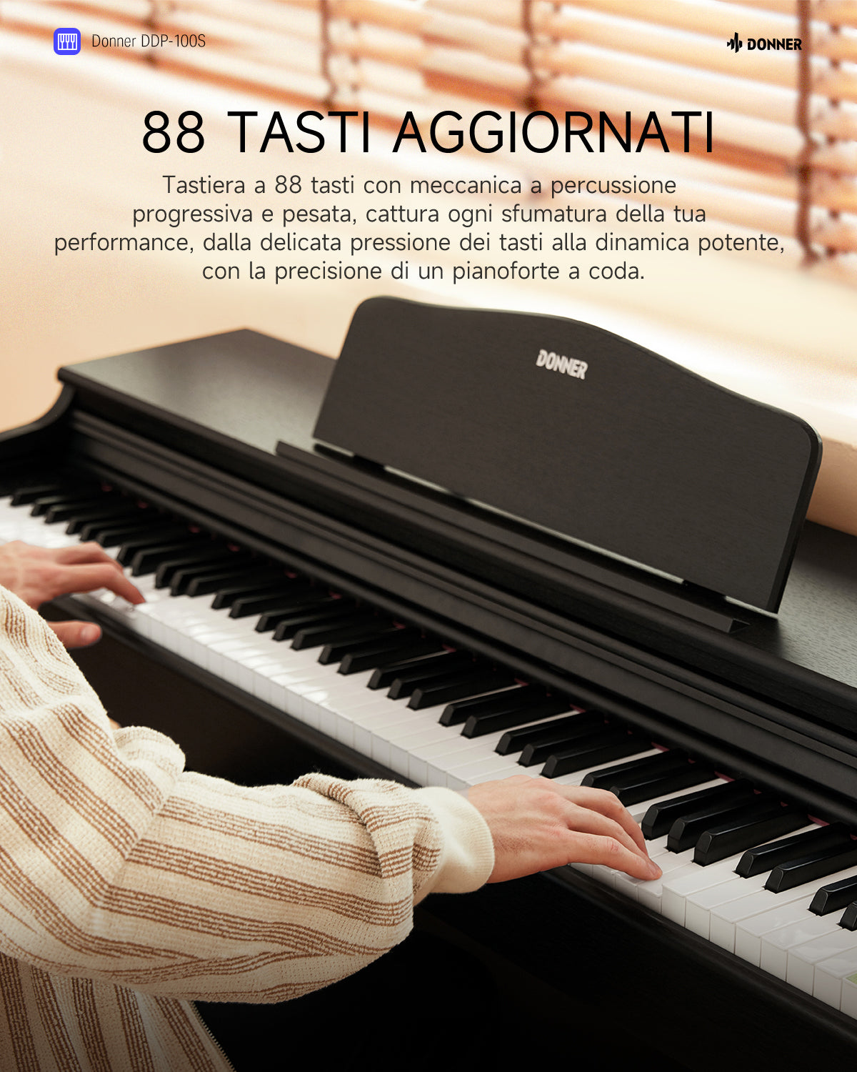 Donner DDP-100S Piano Digitale con Meccanismo a Martello Progressivo