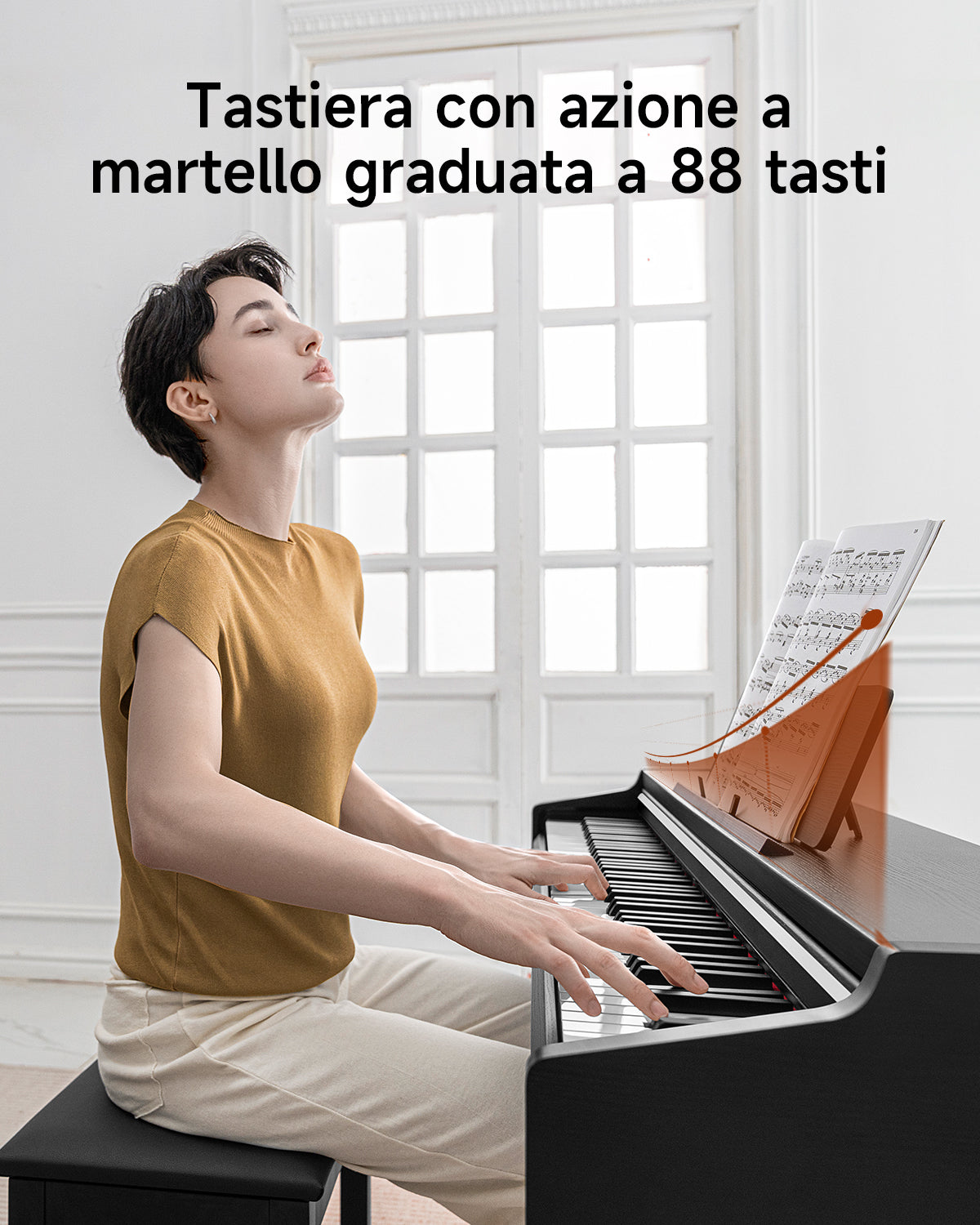 Donner DDP-200 PRO Pianoforte digitale verticale progressivo a 88 tasti con pesatura a martello-Nero##