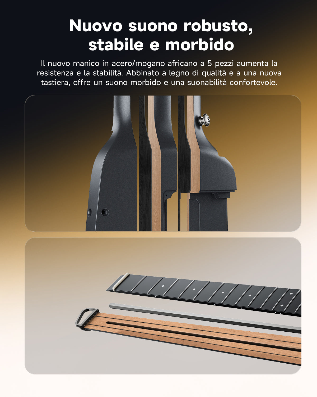Donner HUSH I Evo2 Chitarra-Nero##