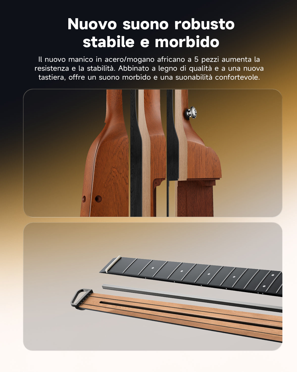 Donner HUSH I Evo2 Chitarra-Naturale##
