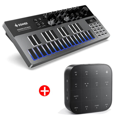 Donner Essential B1 Sintetizzatore e sequencer analogico per basso e Donner MEDO Strumento musicale portatile multifunzione