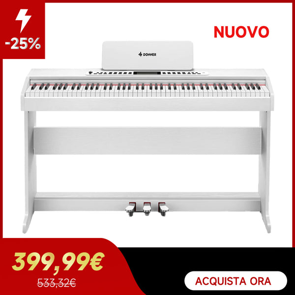 Donner DDP-95 88 tasti pianoforte digitale verticale pesato per principianti bianco