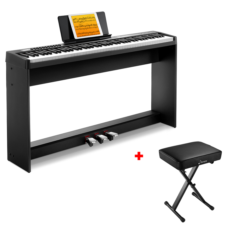 Donner DEP-08 Pianoforte digitale, supporto staccabile, pianoforte elettrico compatto per principianti