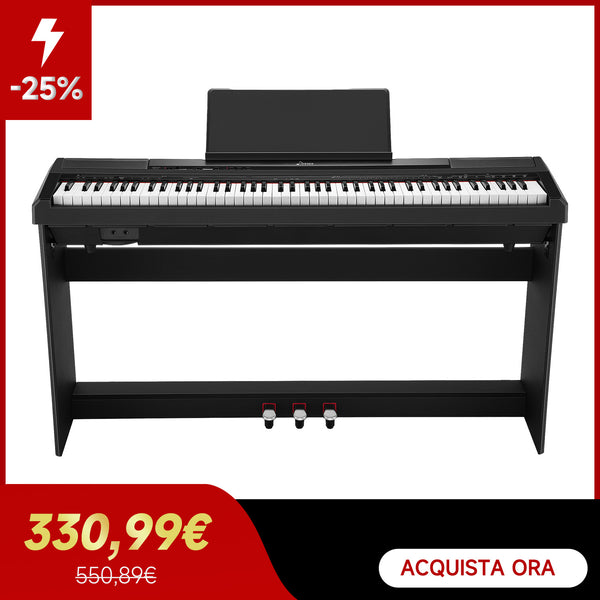 Donner DEP-16S Pianoforte digitale per principianti Tastiera pesata a 88 tasti full size, pianoforte elettrico portatile con unità a 3 pedali