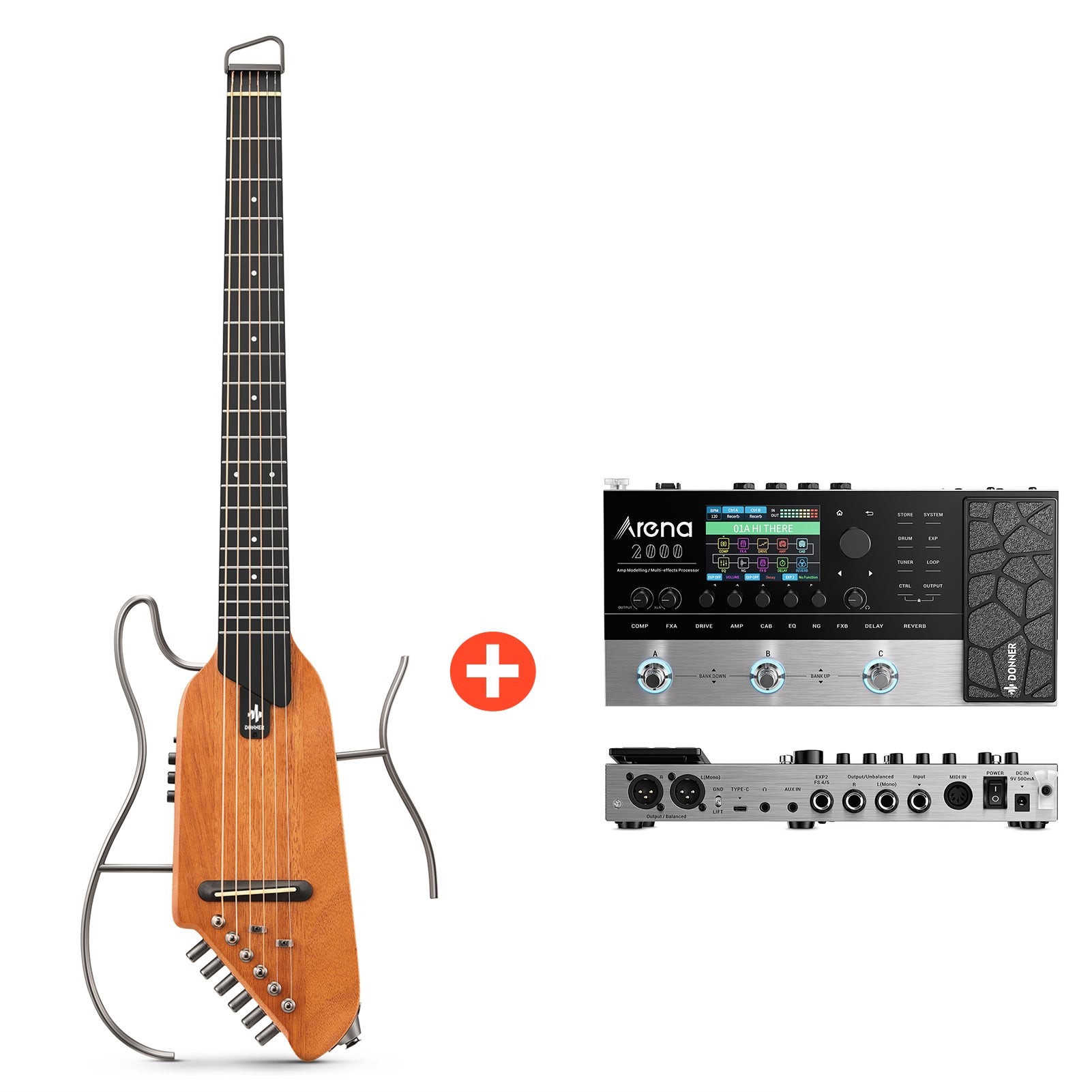 Donner HUSH-I Chitarra-Chitarra +Mogano##