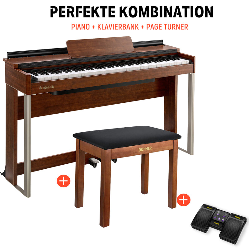 Donner DDP-200 Pianoforte digitale verticale professionale ad 88 tasti con azione dinamica ponderata e graduata a martello