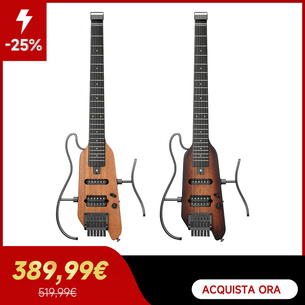 Donner HUSH-X Chitarra elettrica Chitarra da viaggio ultraleggera