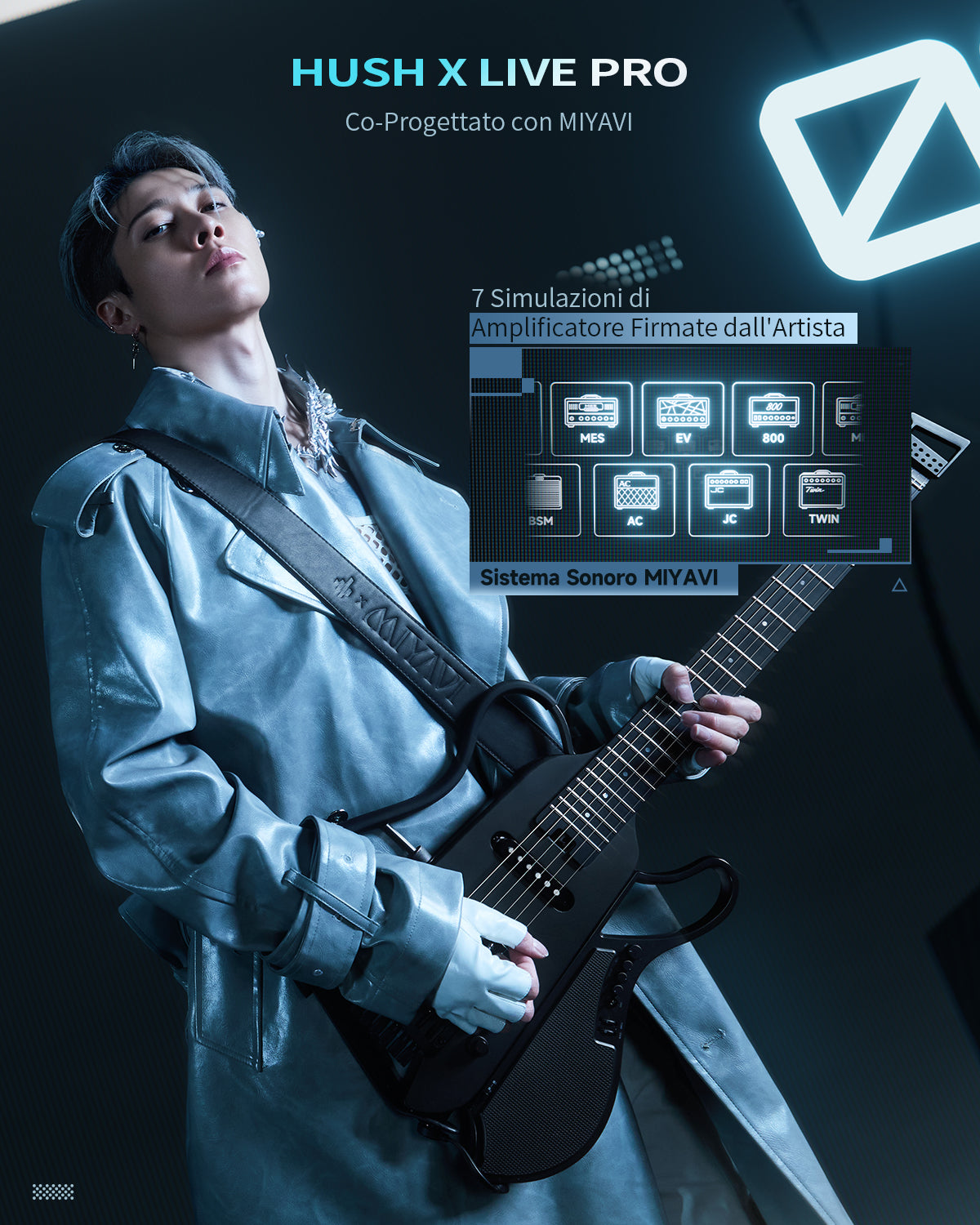 Donner HUSH X LIVE Chitarra da viaggio  (disponibile anche in edizione MIYAVI)