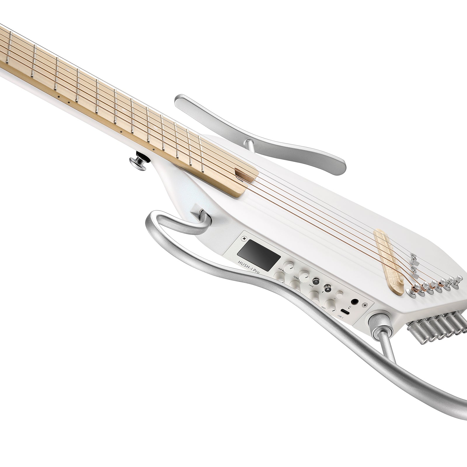 Donner HUSH-I Pro Chitarra Modalità di suono multiple Chitarra da viaggio-Bianco##