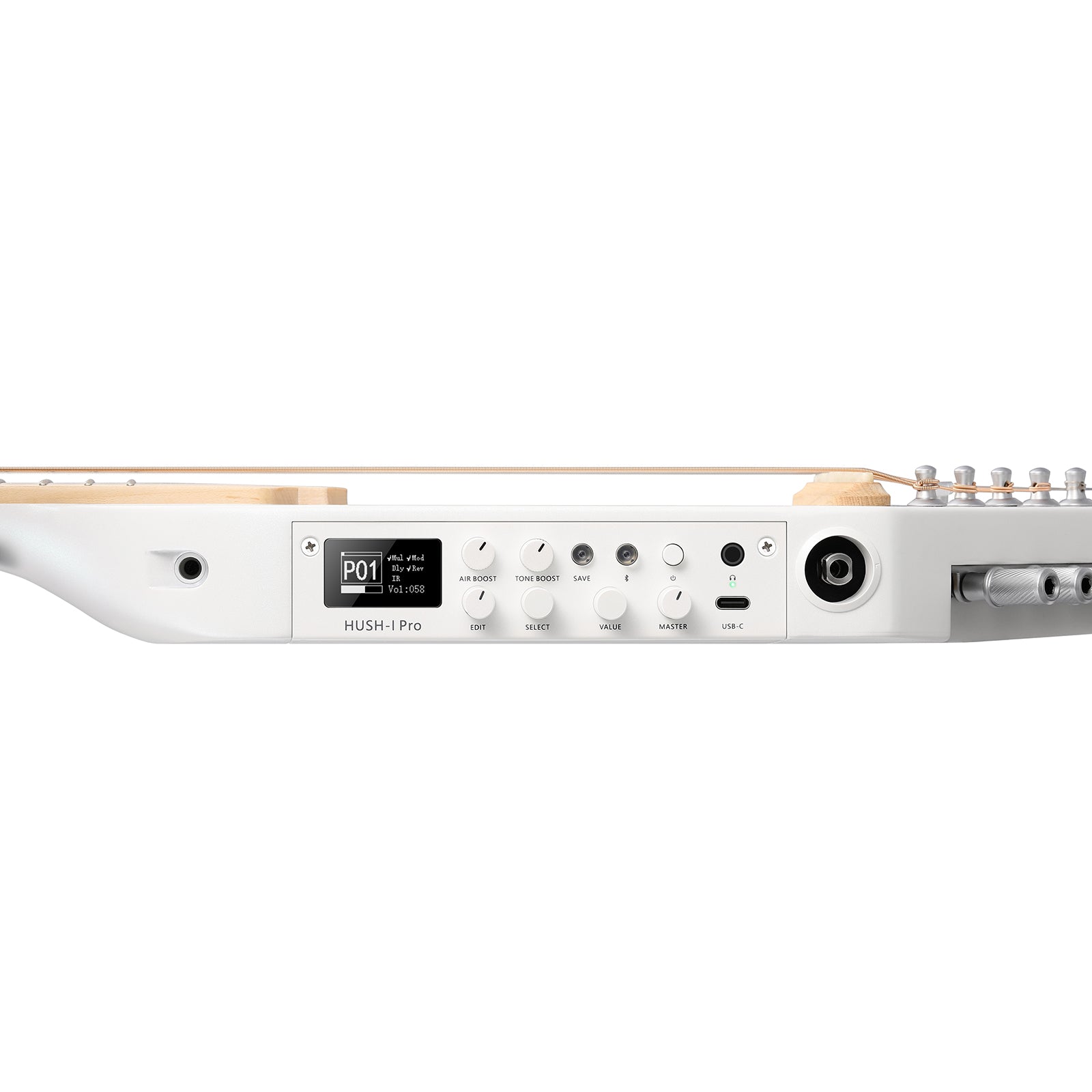 Donner HUSH-I Pro Chitarra Modalità di suono multiple Chitarra da viaggio-Bianco##