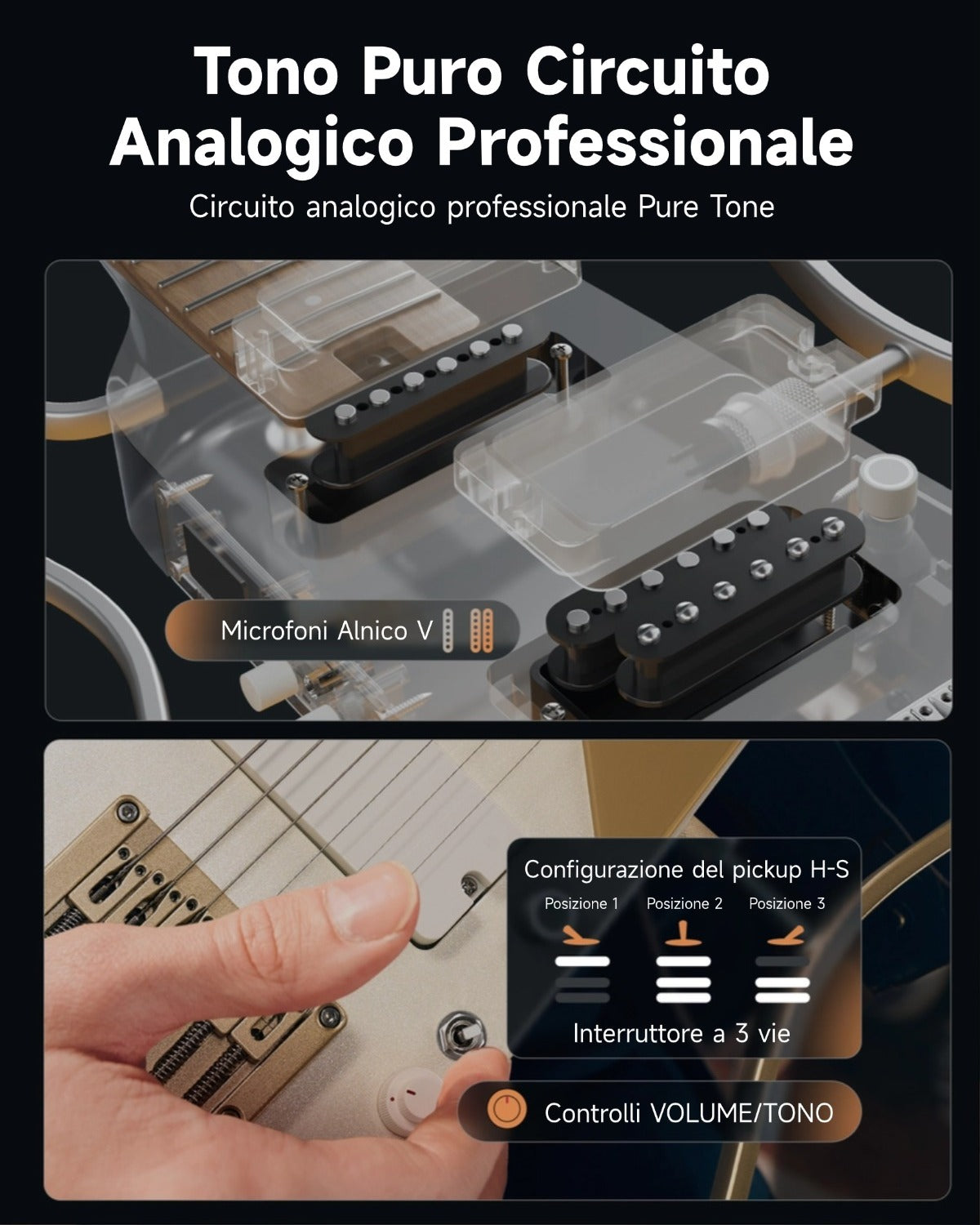 Donner HUSH™ X PRO Chitarra da viaggio versatile-White-Luxe##