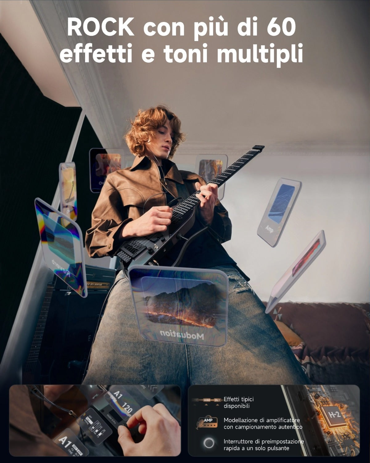 Donner HUSH™ X PRO Chitarra da viaggio versatile-Midnight Glow##