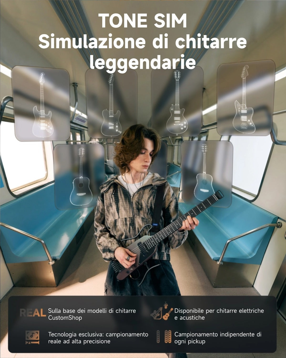 Donner HUSH™ X PRO Chitarra da viaggio versatile-Midnight Glow##