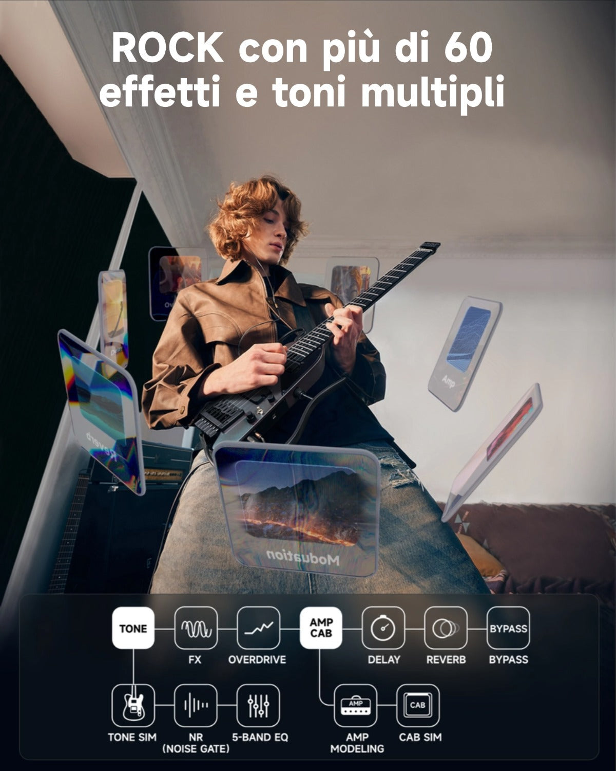 Donner HUSH™ X PRO Chitarra da viaggio versatile-Midnight Glow##
