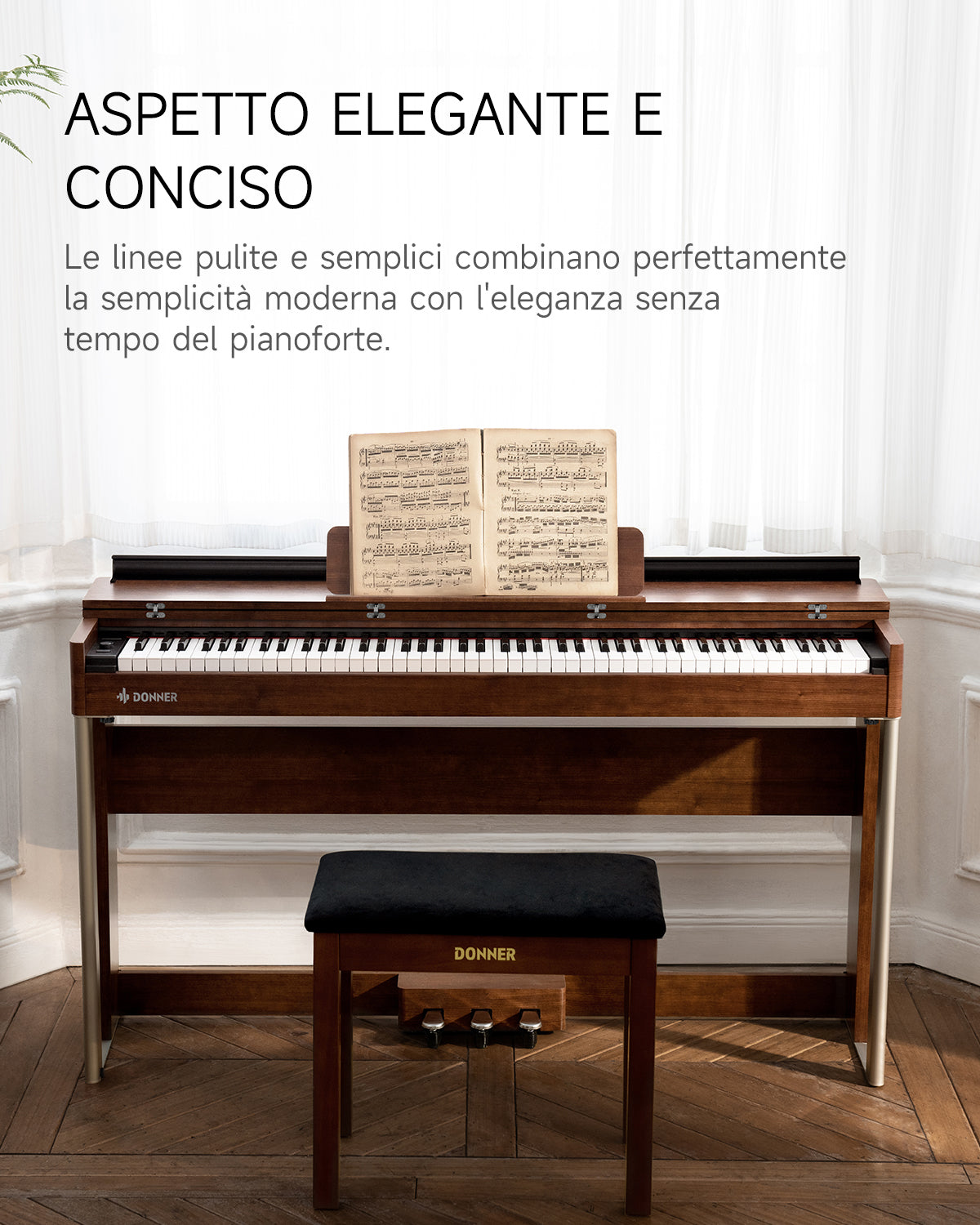 Donner DDP-200 Pianoforte Digitale con Azione a Martello Graduale-DDP-200MK2 Versione aggiornata##