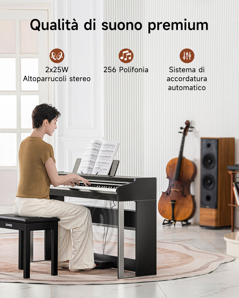 【Prevendita】Donner DDP-200 PRO Pianoforte digitale verticale progressivo a 88 tasti con-pesatura a martello-【Spedizione il 6 dicembre】