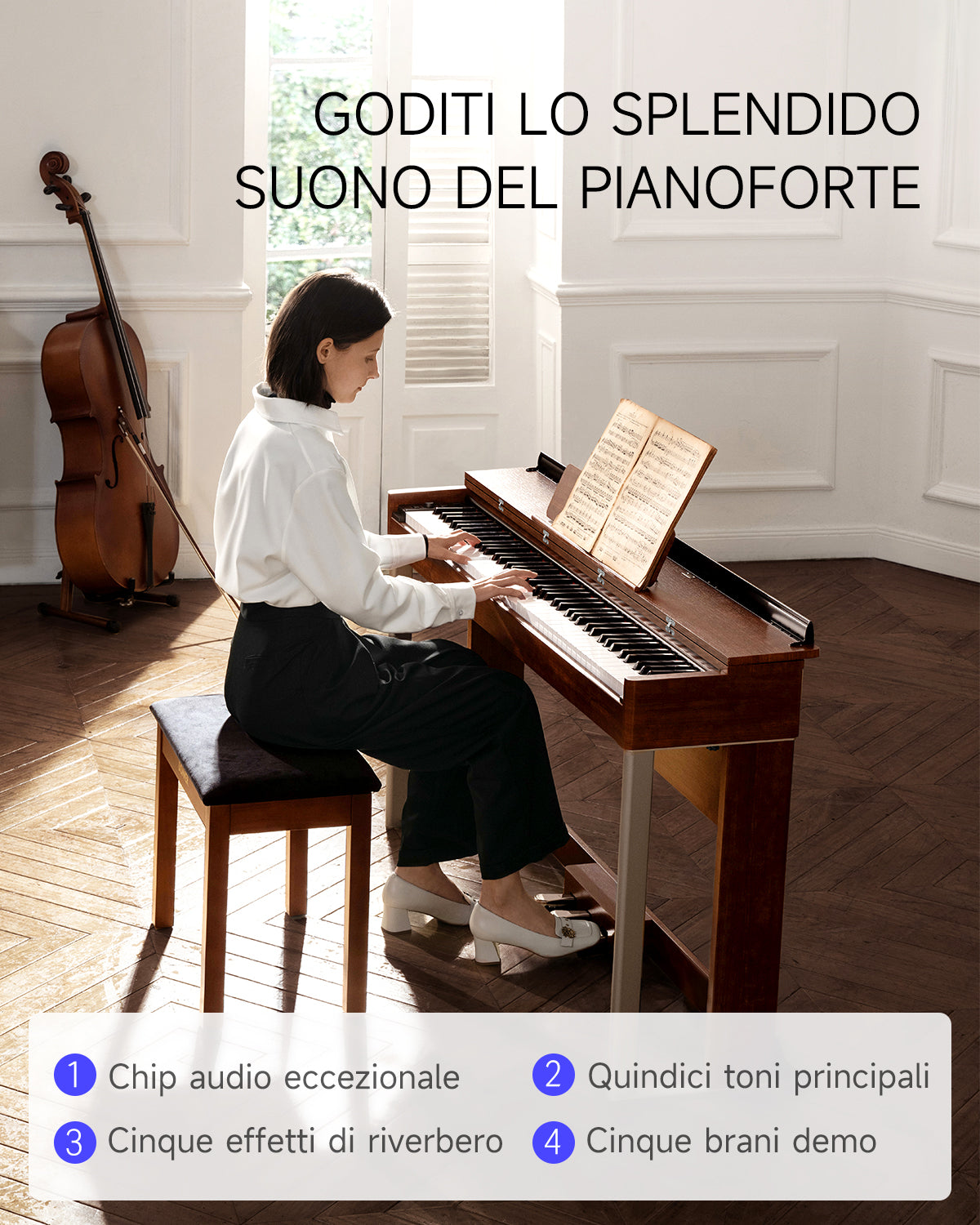 Donner DDP-200 Pianoforte Digitale con Azione a Martello Graduale-DDP-200MK2 Versione aggiornata##