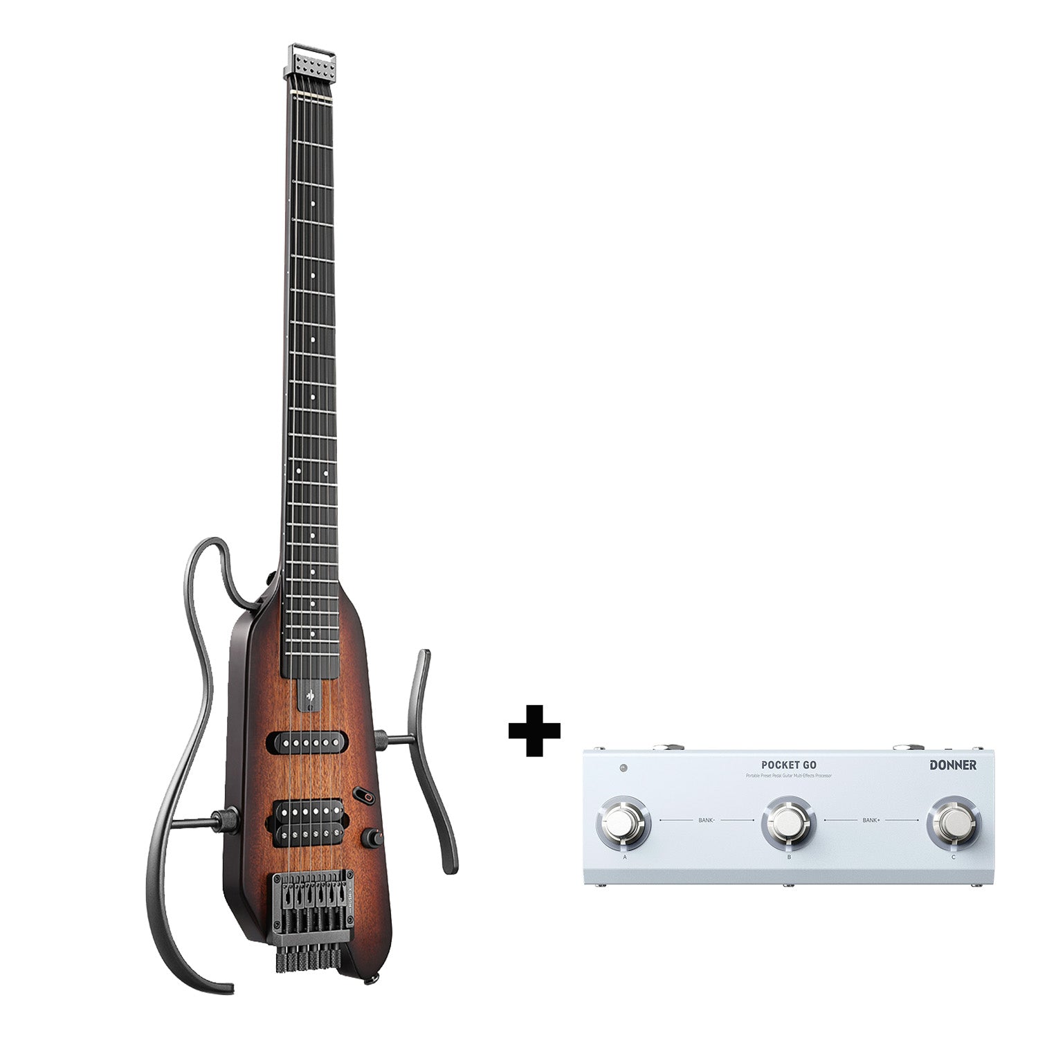 Donner HUSH™ X Chitarra elettrica ultraleggera senza testa