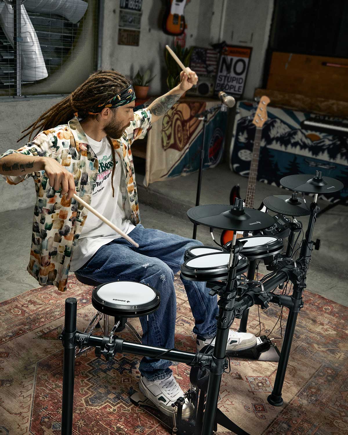 Donner DED-200 batteria elettronica con 5 tamburi 3 e 4 piatti