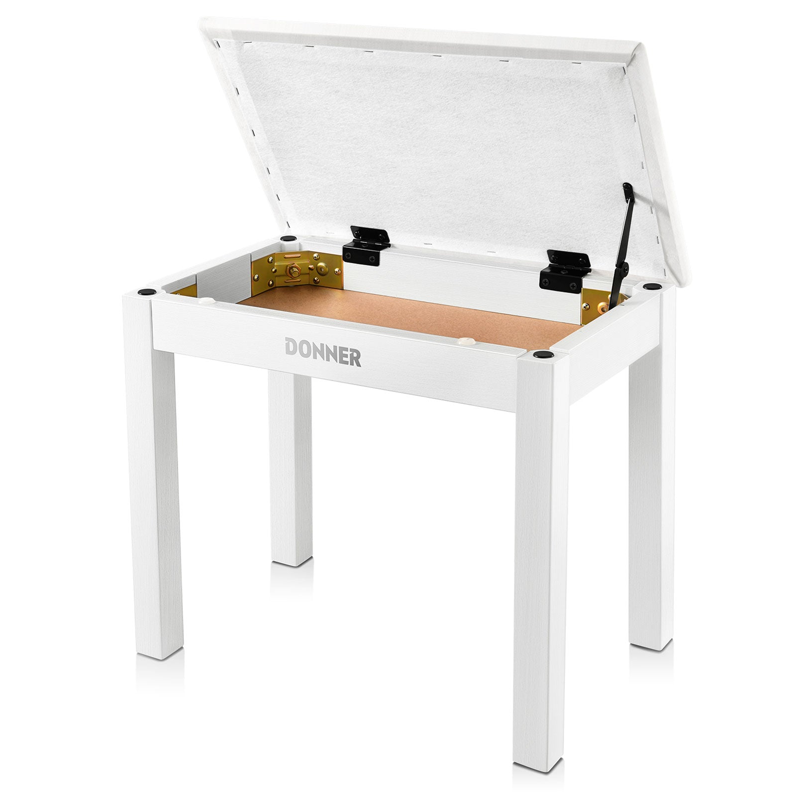 Donner DKB-10 Panca per pianoforte spaziosa-Bianca##