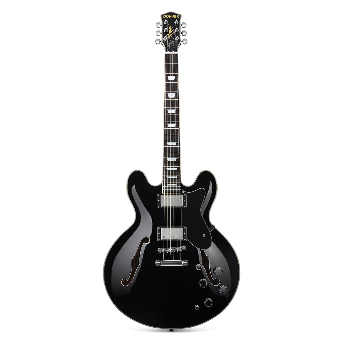 Donner DJP-1000 chitarra elettrica Jazz-Nero##