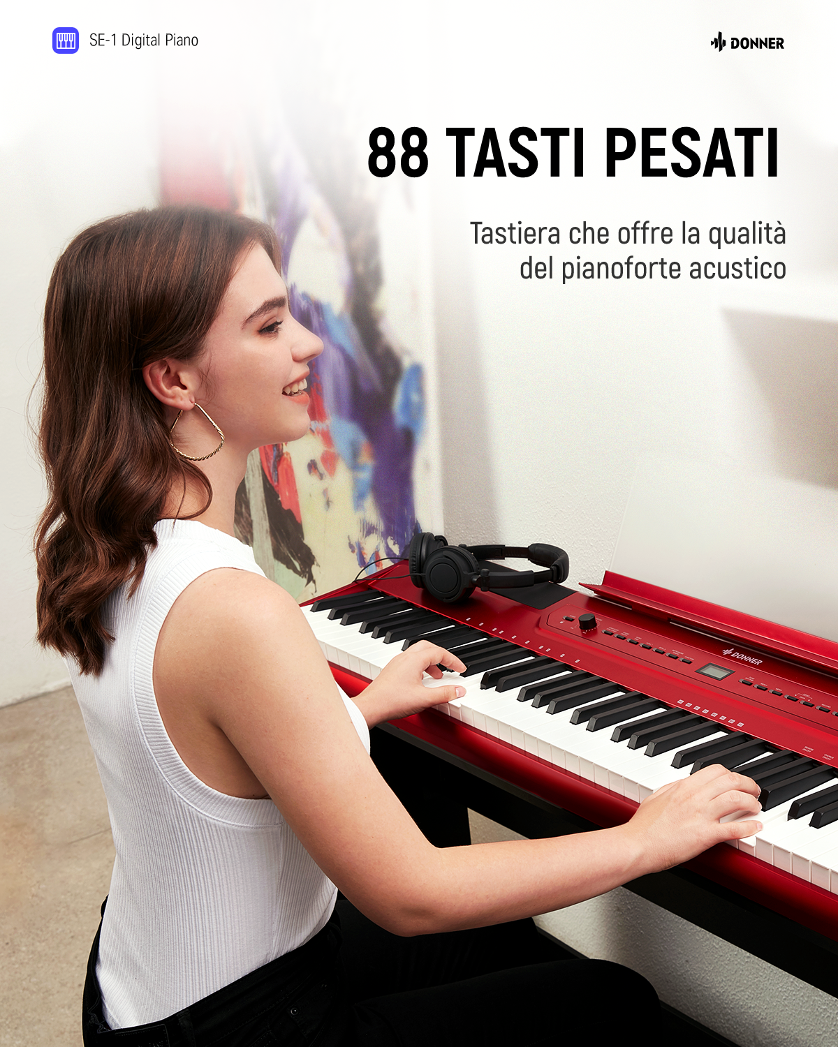 Donner SE-1 piano digitale a 88 tasti con tasti ponderati