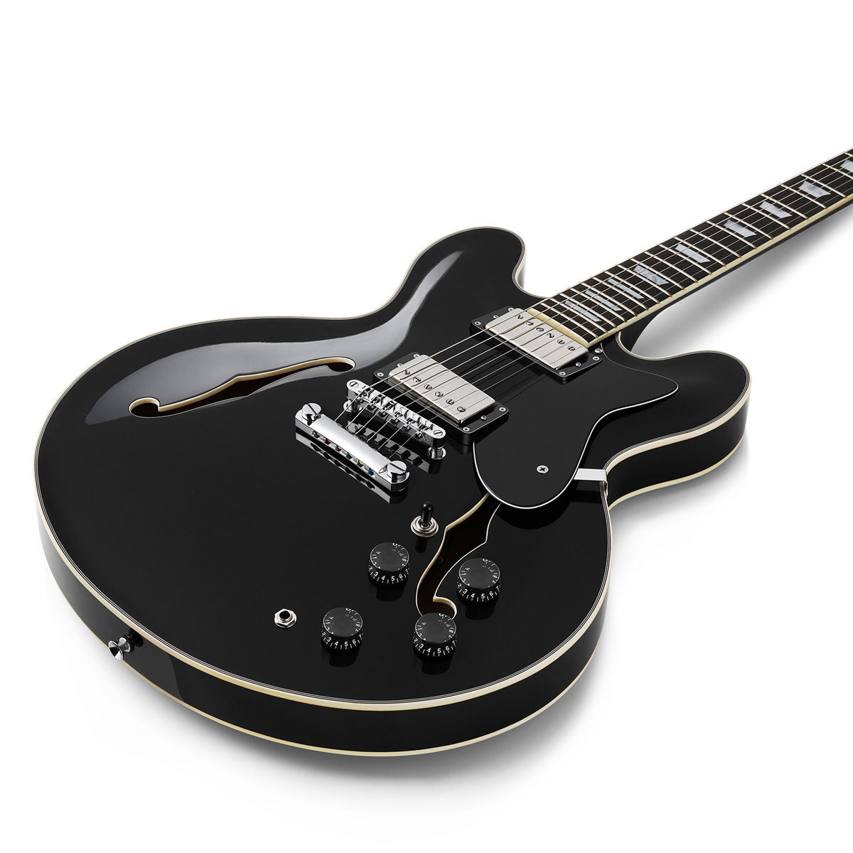 Donner DJP-1000 chitarra elettrica Jazz-Nero##