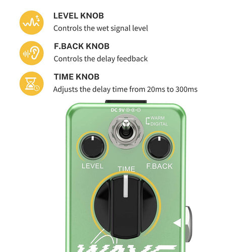 Donner wave delay digitale e analogico warm delay pedale effetto chitarra