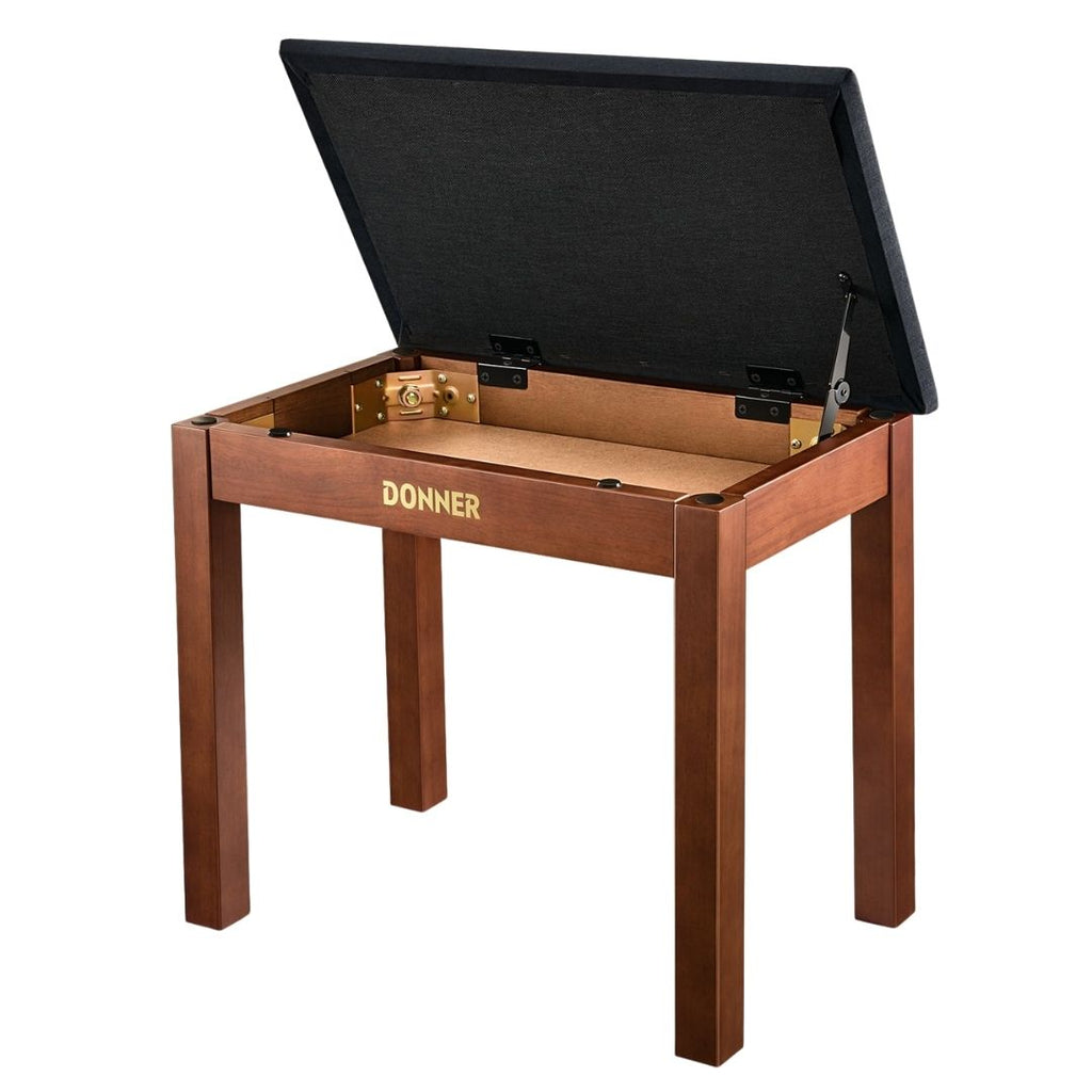 Donner DKB-10 Panca per pianoforte spaziosa-Marrone##